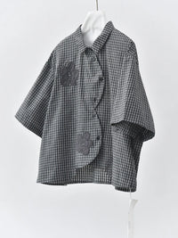 Casual Minimal Goth Check Shirt-SimpleModerne