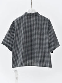 Casual Minimal Goth Check Shirt-SimpleModerne