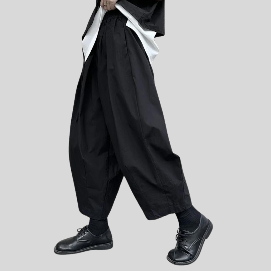 Casual Minimal Goth Clown Style Puffed Capri Trousers-SimpleModerne