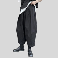 Casual Minimal Goth Clown Style Puffed Capri Trousers-SimpleModerne