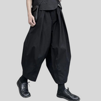Casual Minimal Goth Clown Style Puffed Capri Trousers-SimpleModerne