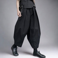Casual Minimal Goth Clown Style Puffed Capri Trousers-SimpleModerne