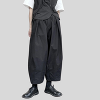 Casual Minimal Goth Clown Style Puffed Capri Trousers-SimpleModerne