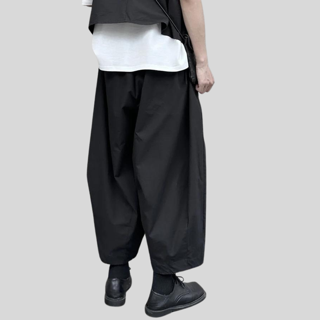 Casual Minimal Goth Clown Style Puffed Capri Trousers-SimpleModerne