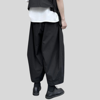 Casual Minimal Goth Clown Style Puffed Capri Trousers-SimpleModerne