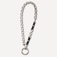 Gothic Chain & Vegan Leather Ring Necklace-SimpleModerne