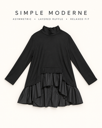 Emignute Asymmetrical Ruffled Sweatshirt-SimpleModerne