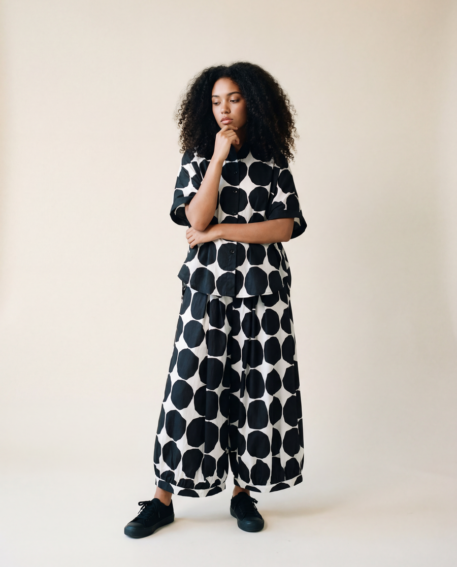 Chic Polka Dot Wide-Leg Trousers for Effortless Style-SimpleModerne