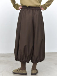 Cocoa Balloon Cropped Trousers – Relaxed Minimalist Volume Pants-SimpleModerne