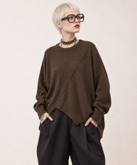 Coffee Deconstructed Oversized Knit Pullover-SimpleModerne