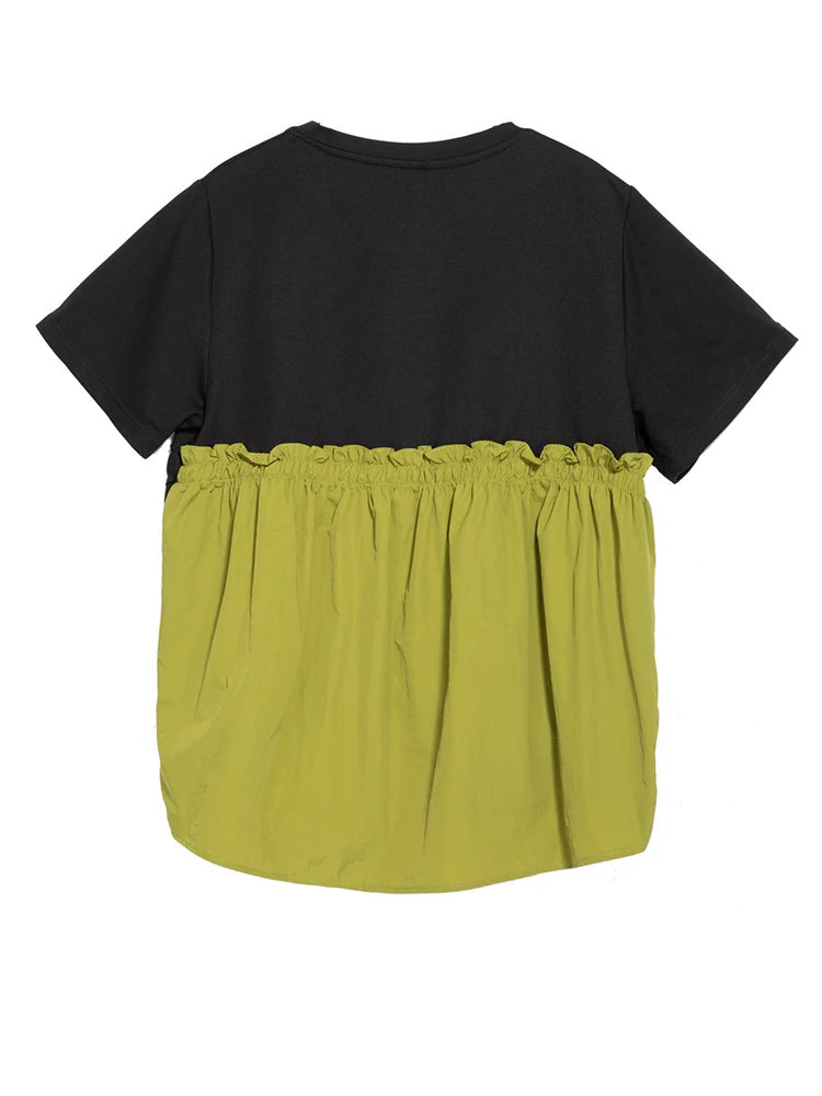 Contrast Panel Minimalist T-Shirt-SimpleModerne