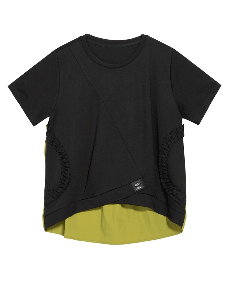 Contrast Panel Minimalist T-Shirt-SimpleModerne