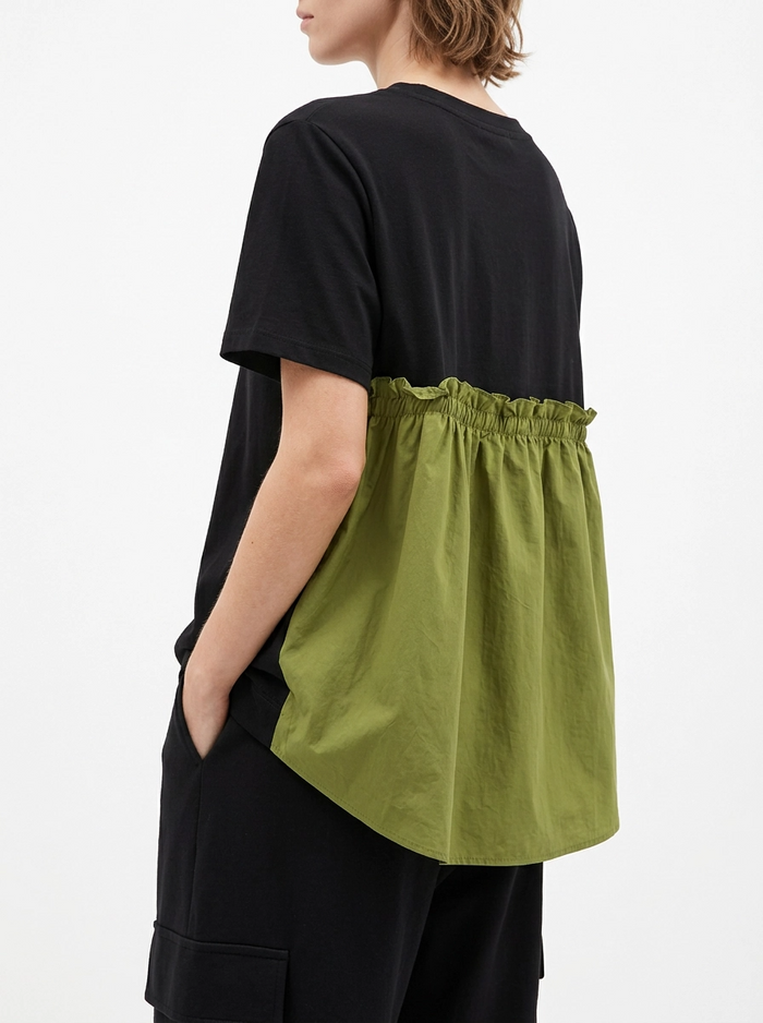 Contrast Panel Minimalist T-Shirt-SimpleModerne