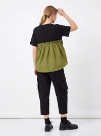 Contrast Panel Minimalist T-Shirt-SimpleModerne