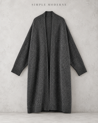 Oversized Knit Cardigan — Cool Charcoal Gray-SimpleModerne