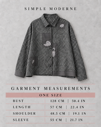 Grey Check Patchwork Shirt | Alternative Graphic Blouse-SimpleModerne