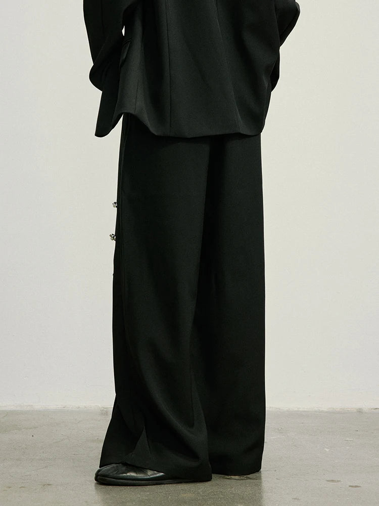 Embellished Wide-Leg Gothic Trousers-SimpleModerne