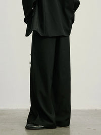 Embellished Wide-Leg Gothic Trousers-SimpleModerne