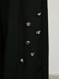 Embellished Wide-Leg Gothic Trousers-SimpleModerne