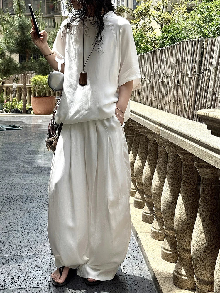 Flowy Wide-Leg Trousers — Casual Minimal Goth-SimpleModerne
