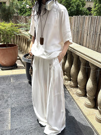 Flowy Wide-Leg Trousers — Casual Minimal Goth-SimpleModerne