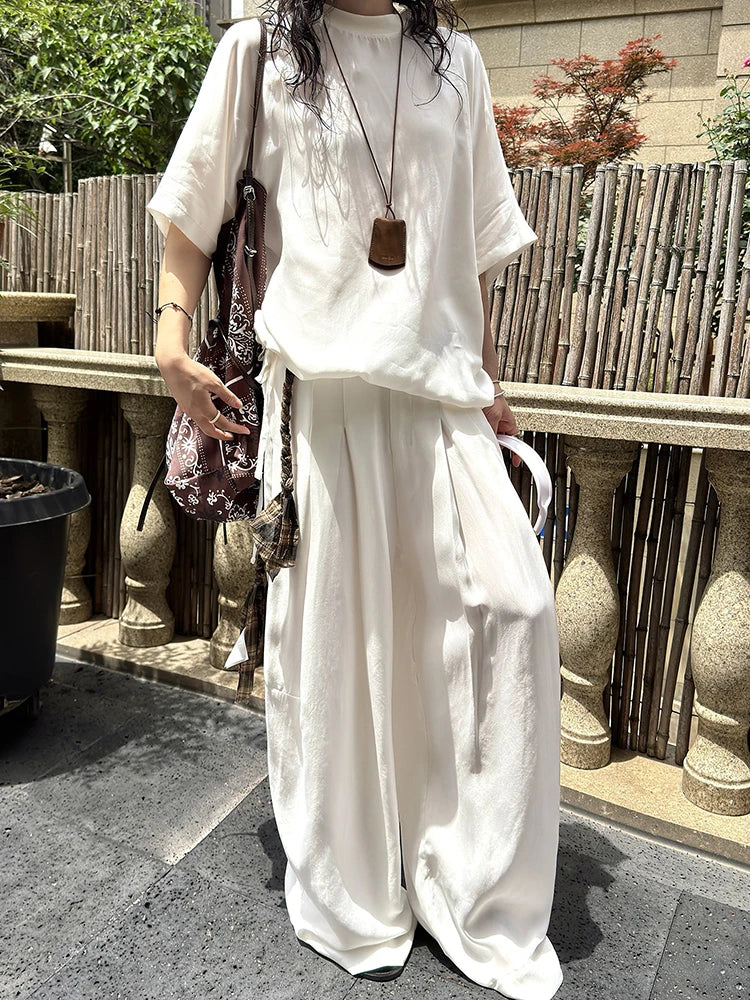 Flowy Wide-Leg Trousers — Casual Minimal Goth-SimpleModerne