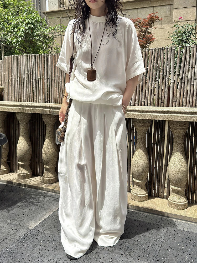 Flowy Wide-Leg Trousers — Casual Minimal Goth-SimpleModerne