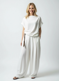 Flowy Wide-Leg Trousers — Casual Minimal Goth-SimpleModerne