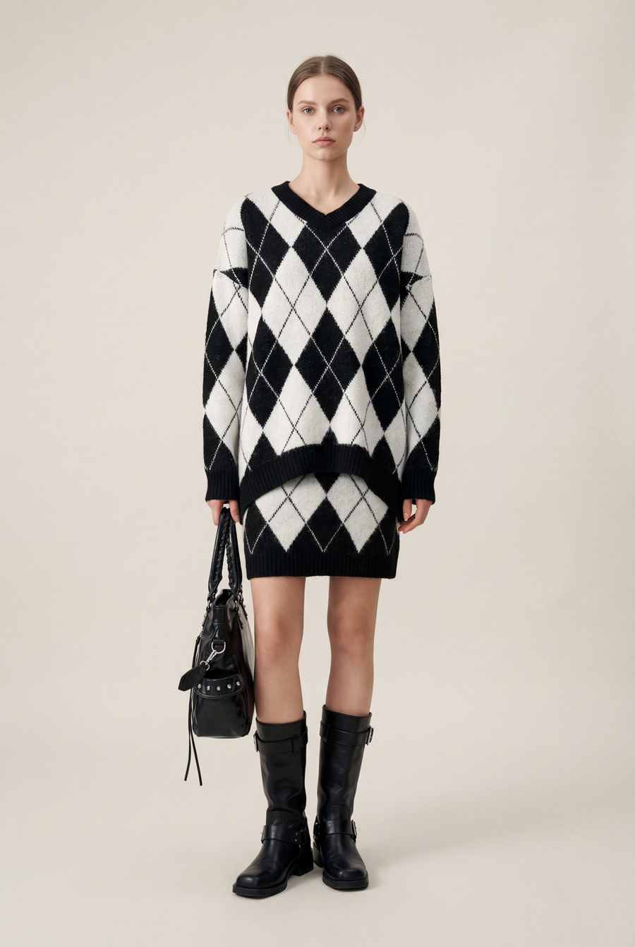 Knitted Pullover & Skirt Set-SimpleModerne