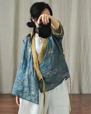 Cotton & Linen Kimono with Vintage Print-SimpleModerne