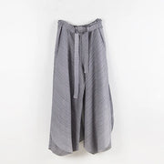 Pleated Design Gray Wide Legged Trousers-SimpleModerne