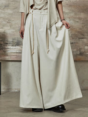 High-Waisted Wide-Leg Trousers – Flowy Palazzo Style in Black, Brown & Cream-SimpleModerne