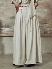 High-Waisted Wide-Leg Trousers – Flowy Palazzo Style in Black, Brown & Cream-SimpleModerne