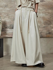 High-Waisted Wide-Leg Trousers – Flowy Palazzo Style in Black, Brown & Cream-SimpleModerne