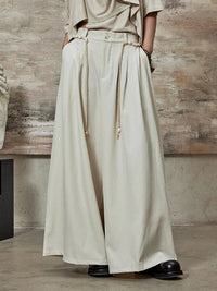 High-Waisted Wide-Leg Trousers – Flowy Palazzo Style in Black, Brown & Cream-SimpleModerne