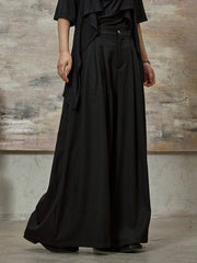 High-Waisted Wide-Leg Trousers – Flowy Palazzo Style in Black, Brown & Cream-SimpleModerne