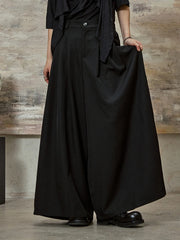 High-Waisted Wide-Leg Trousers – Flowy Palazzo Style in Black, Brown & Cream-SimpleModerne