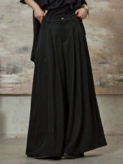 High-Waisted Wide-Leg Trousers – Flowy Palazzo Style in Black, Brown & Cream-SimpleModerne