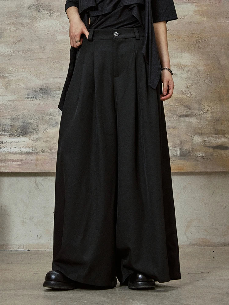 High-Waisted Wide-Leg Trousers – Flowy Palazzo Style in Black, Brown & Cream-SimpleModerne