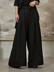 High-Waisted Wide-Leg Trousers – Flowy Palazzo Style in Black, Brown & Cream-SimpleModerne