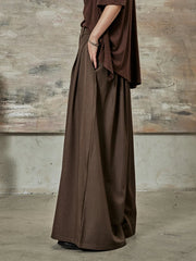 High-Waisted Wide-Leg Trousers – Flowy Palazzo Style in Black, Brown & Cream-SimpleModerne