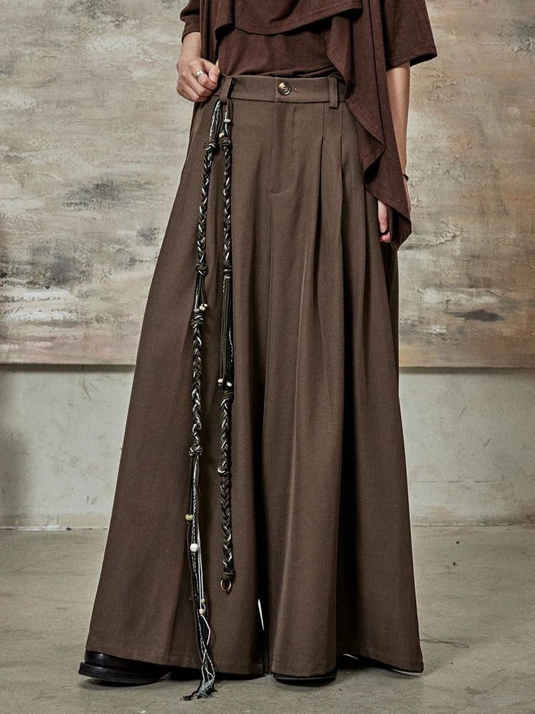 High-Waisted Wide-Leg Trousers – Flowy Palazzo Style in Black, Brown & Cream-SimpleModerne