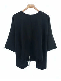 Industrial Exposed-Zip Boxy Tee - Void Black-SimpleModerne