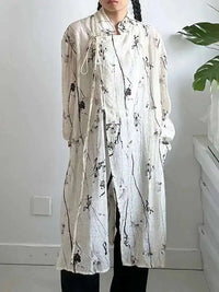 Ink Sketch Oversized Shirt-Blouse-SimpleModerne