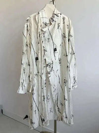 Ink Sketch Oversized Shirt-Blouse-SimpleModerne