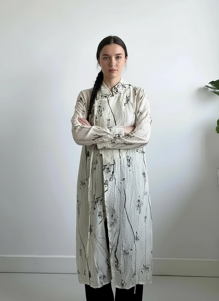 Ink Sketch Oversized Shirt-Blouse-SimpleModerne