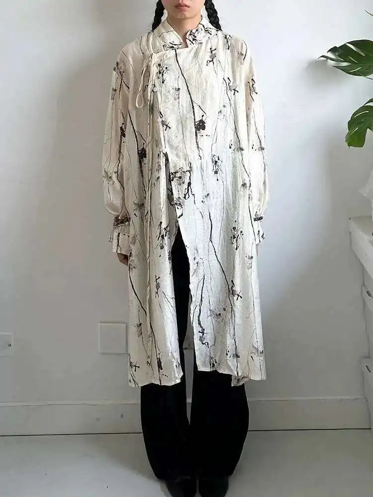 Ink Sketch Oversized Shirt-Blouse-SimpleModerne