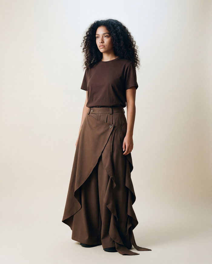 Irregular Draped Trousers-SimpleModerne