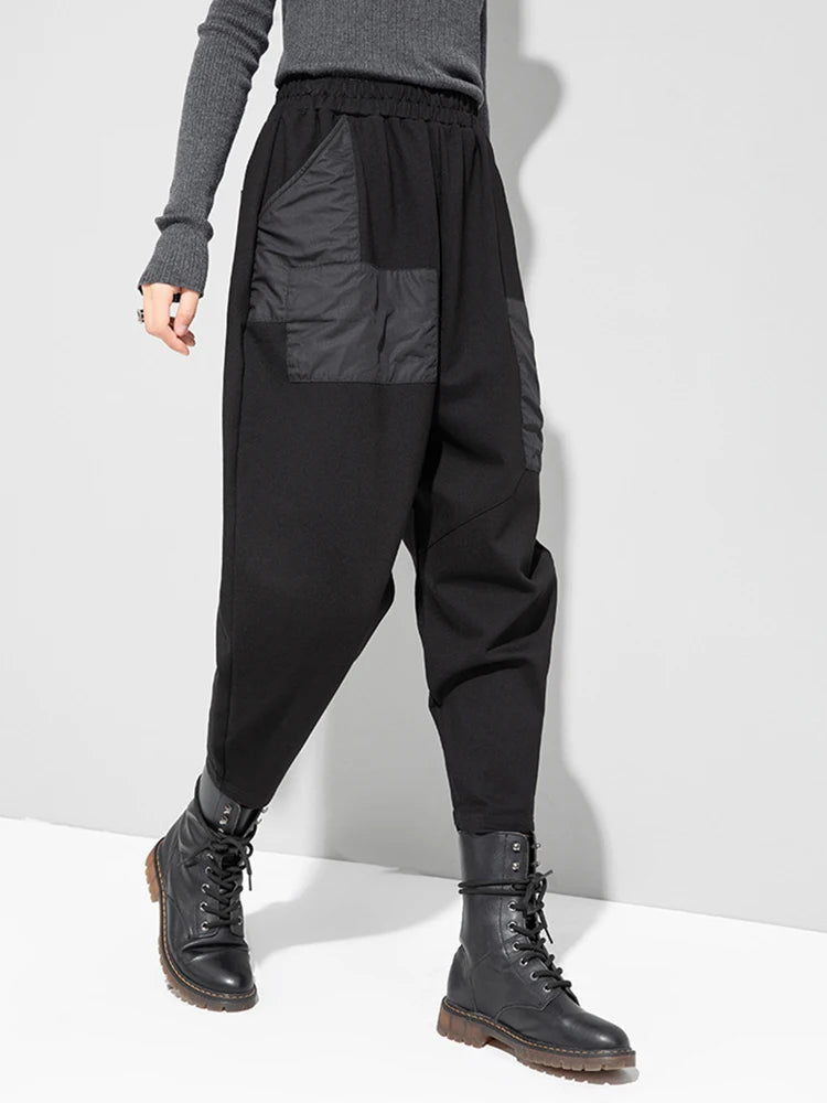 Irregular Utility Tapered Trousers – Black-SimpleModerne