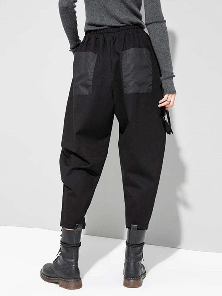 Irregular Utility Tapered Trousers – Black-SimpleModerne